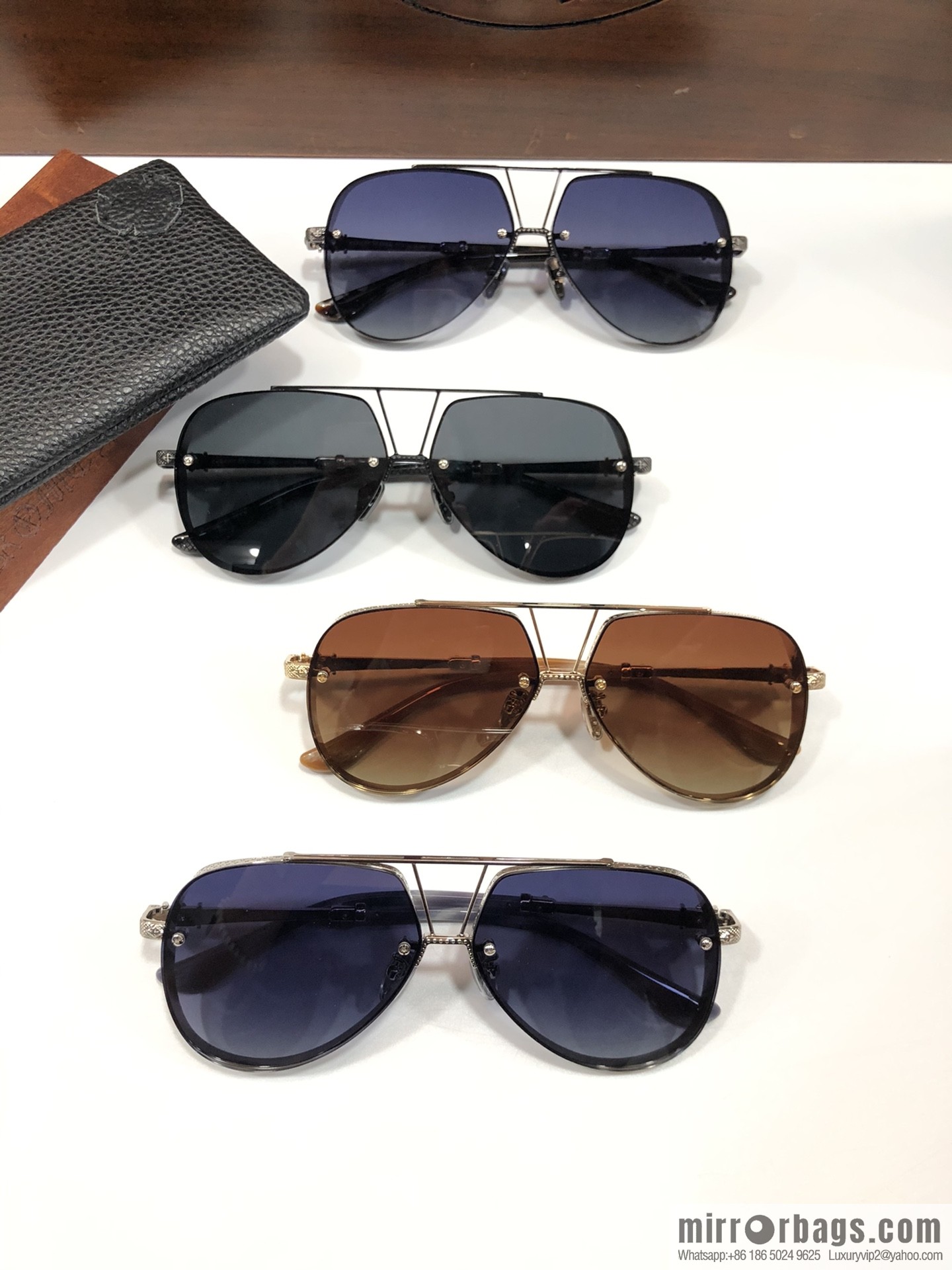 CHROME HEART CROME HEART Metal Frame Unisex Sunglasses