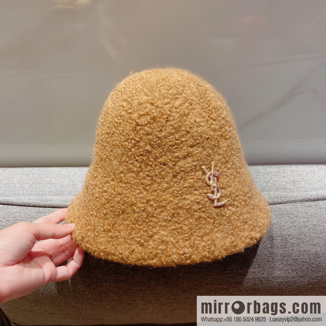YSL Saint Laurent lamb wool bucket hat bucket hat
