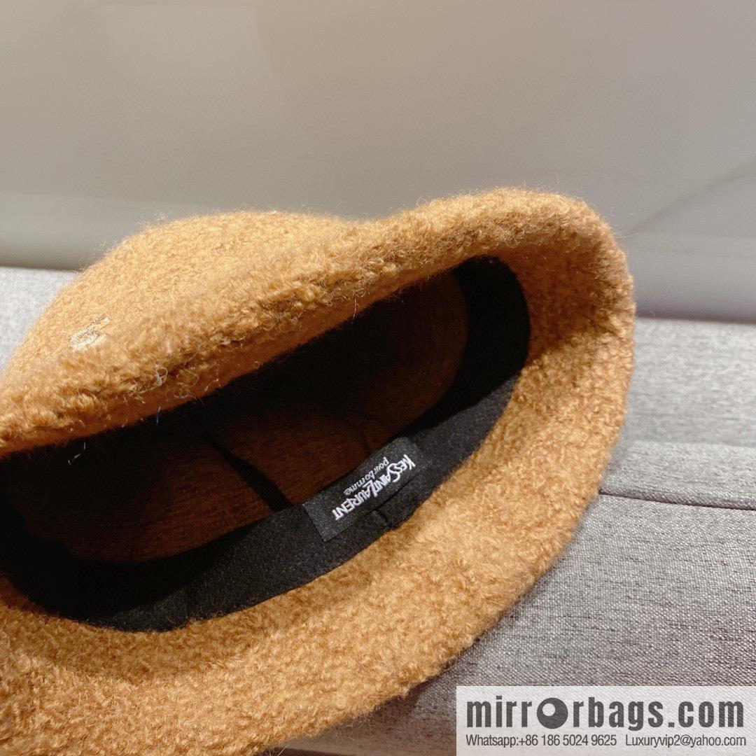 YSL Saint Laurent lamb wool bucket hat bucket hat