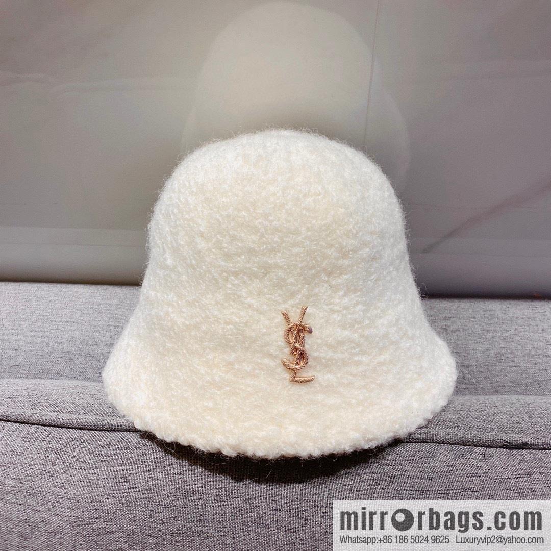 YSL Saint Laurent lamb wool bucket hat bucket hat