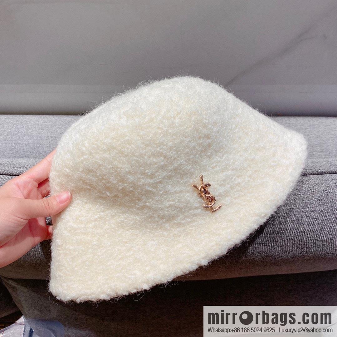 YSL Saint Laurent lamb wool bucket hat bucket hat