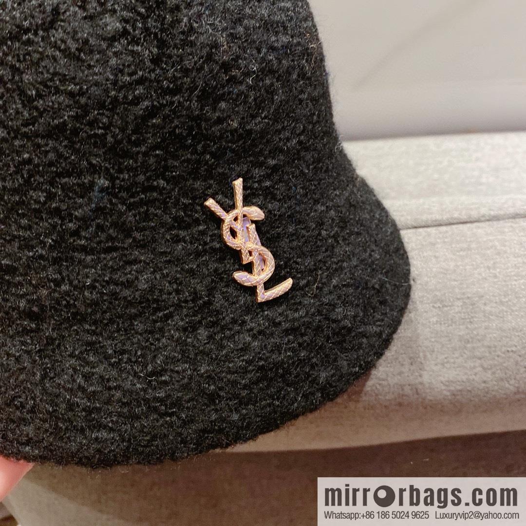 YSL Saint Laurent lamb wool bucket hat bucket hat