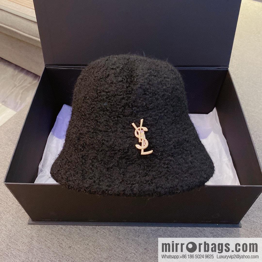 YSL Saint Laurent lamb wool bucket hat bucket hat