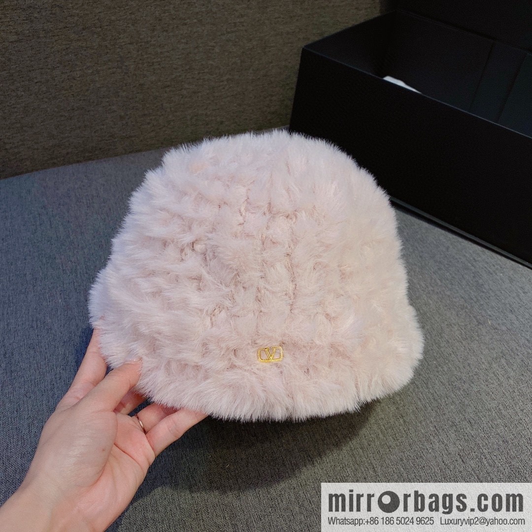 VALENTNNO rabbit fur bucket hat