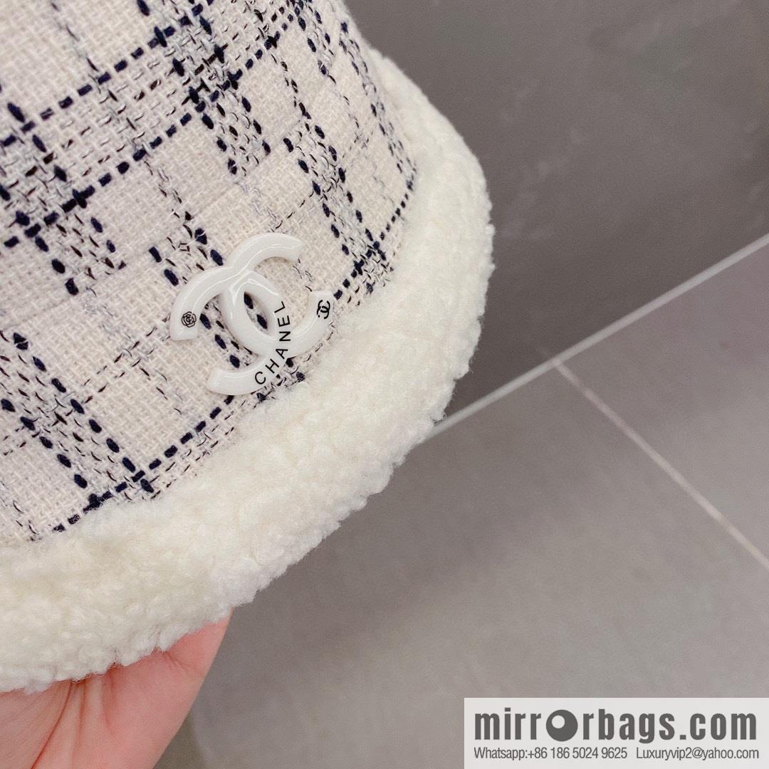 Chanel 2022 autumn and winter new plaid bucket hat