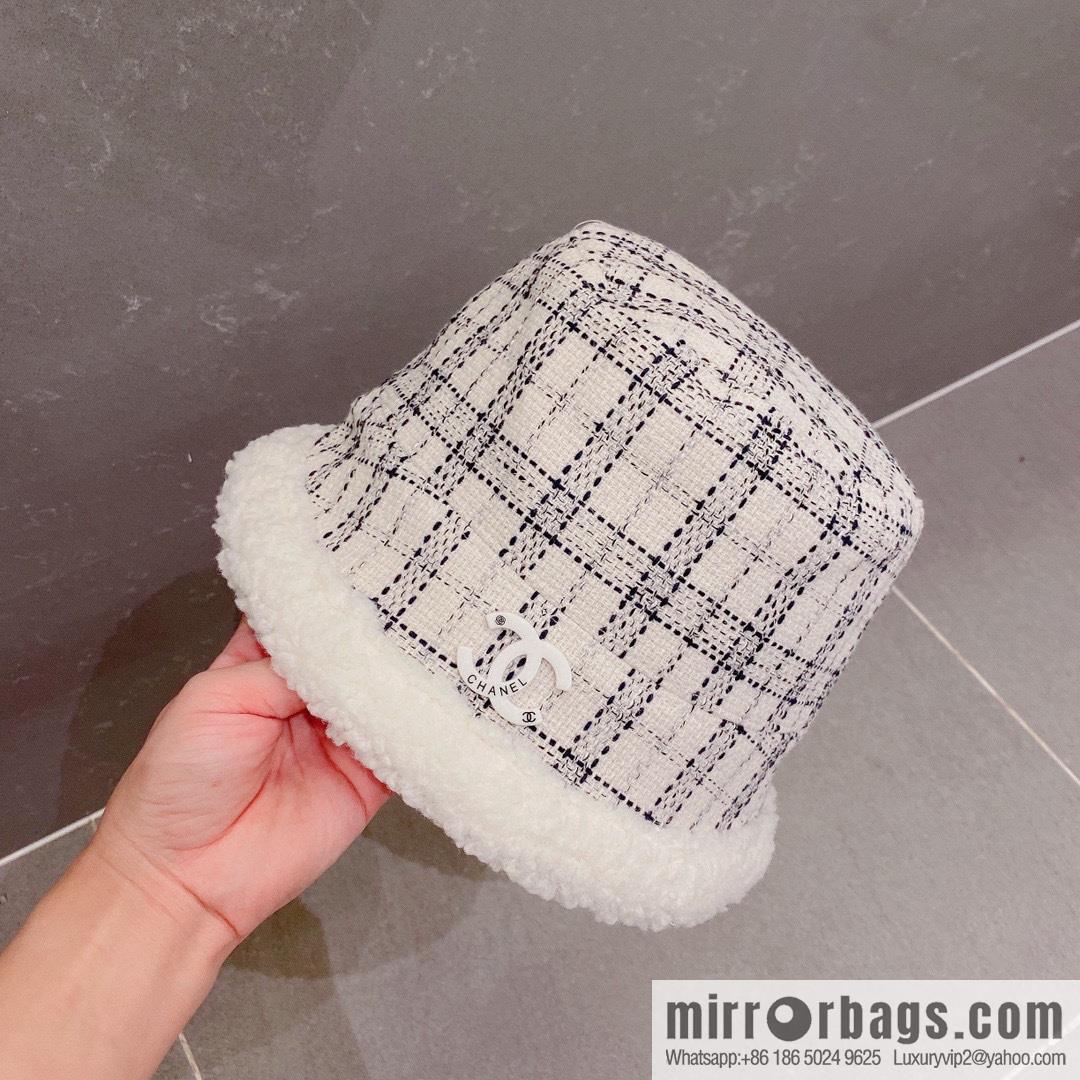 Chanel 2022 autumn and winter new plaid bucket hat