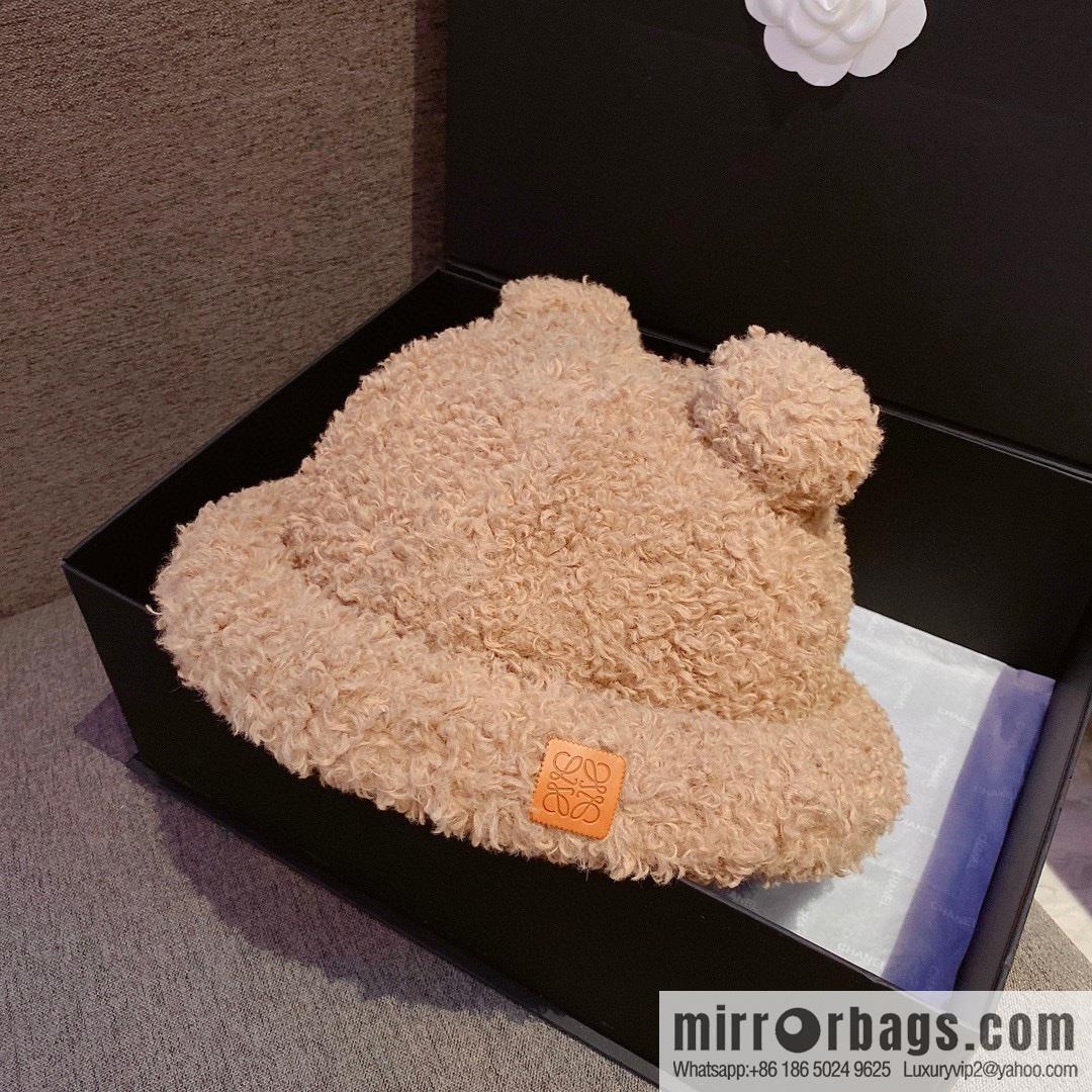 LOEWE 2022 autumn and winter new lamb wool bucket hat
