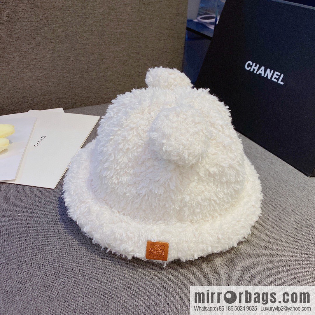 LOEWE 2022 autumn and winter new lamb wool bucket hat