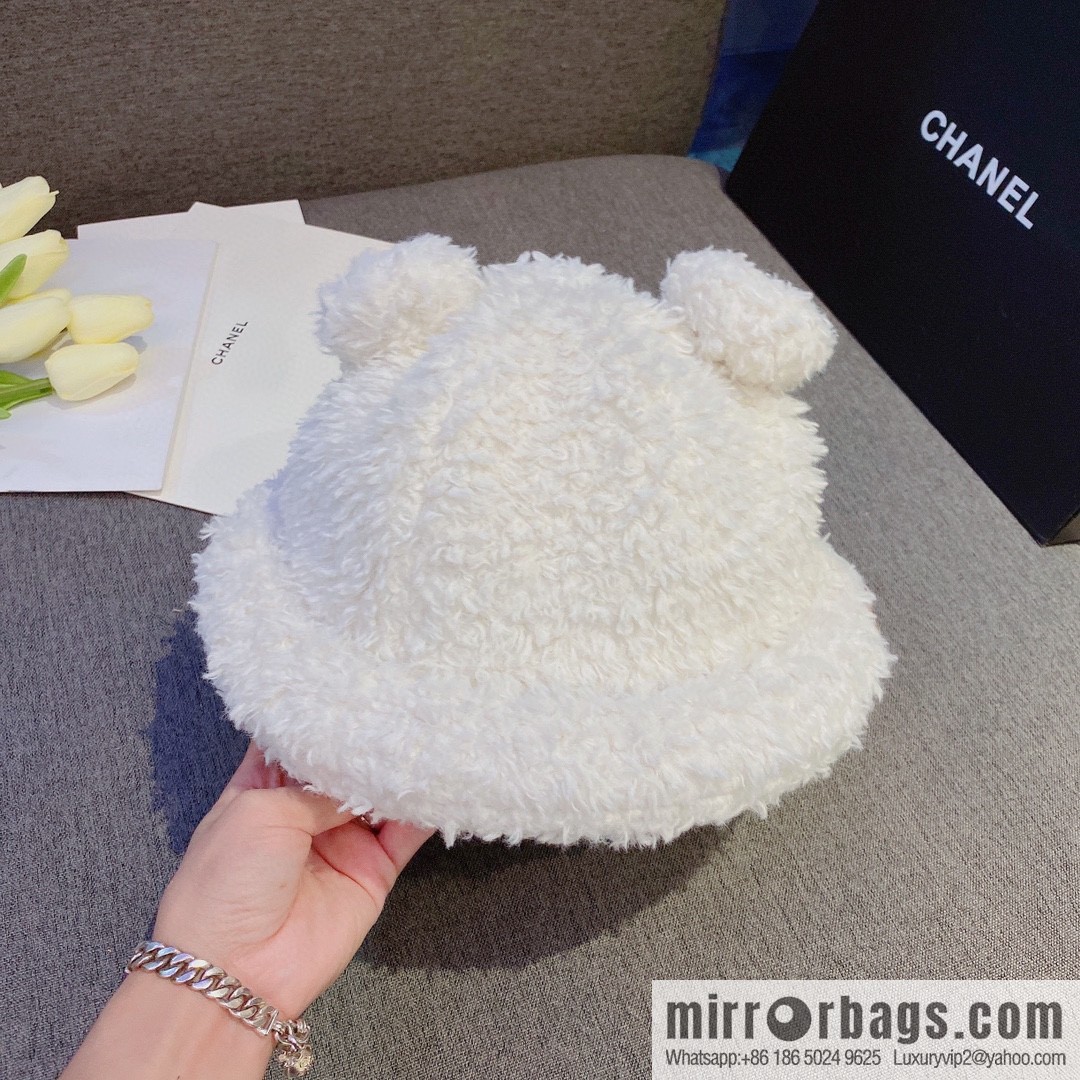 LOEWE 2022 autumn and winter new lamb wool bucket hat