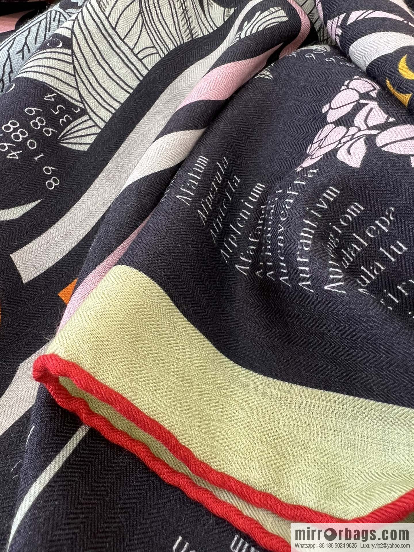 Hermes Hermes Classic Cashmere and Silk Blended Fabric Printed Large Square Towel