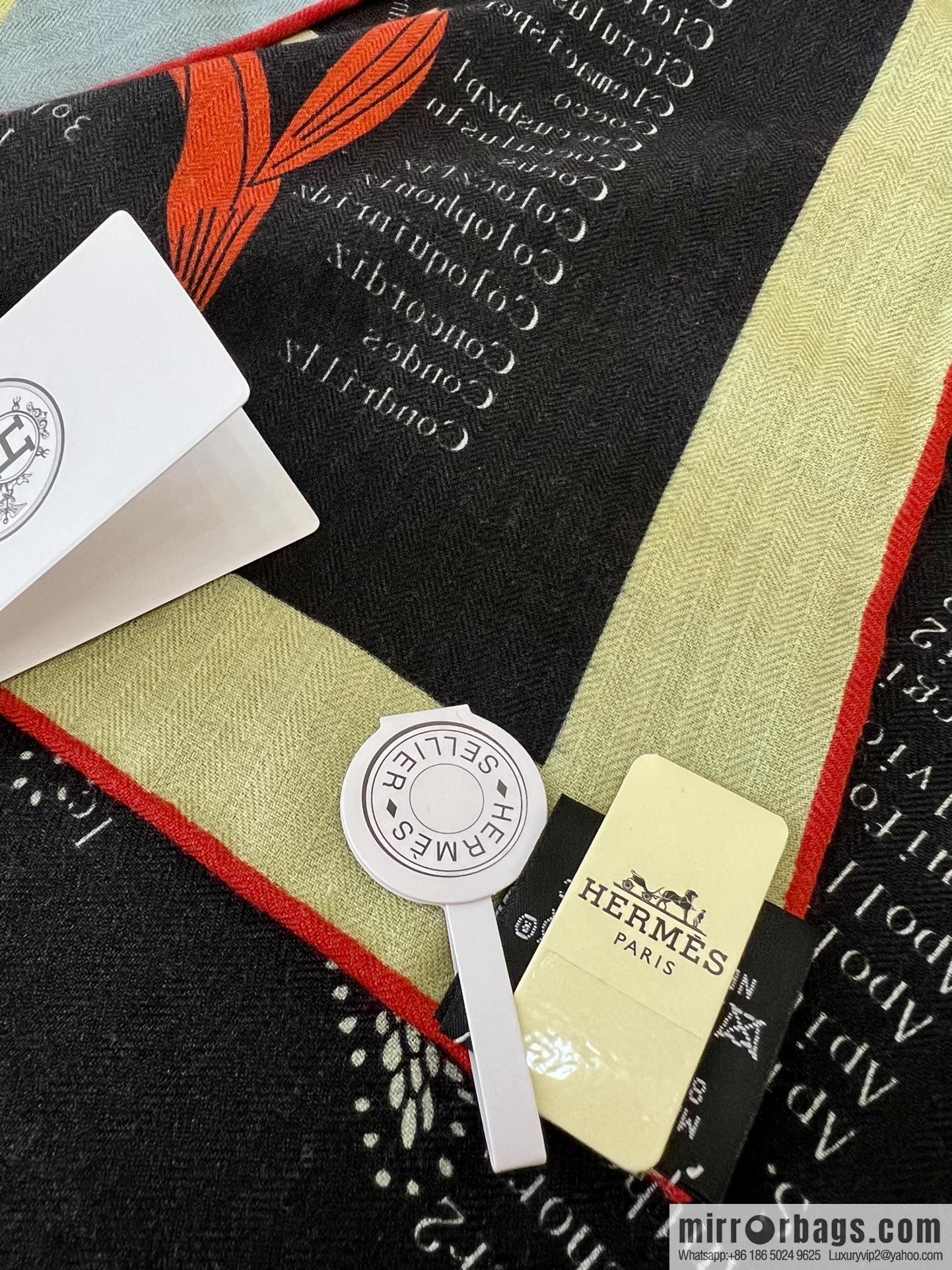 Hermes Hermes Classic Cashmere and Silk Blended Fabric Printed Large Square Towel