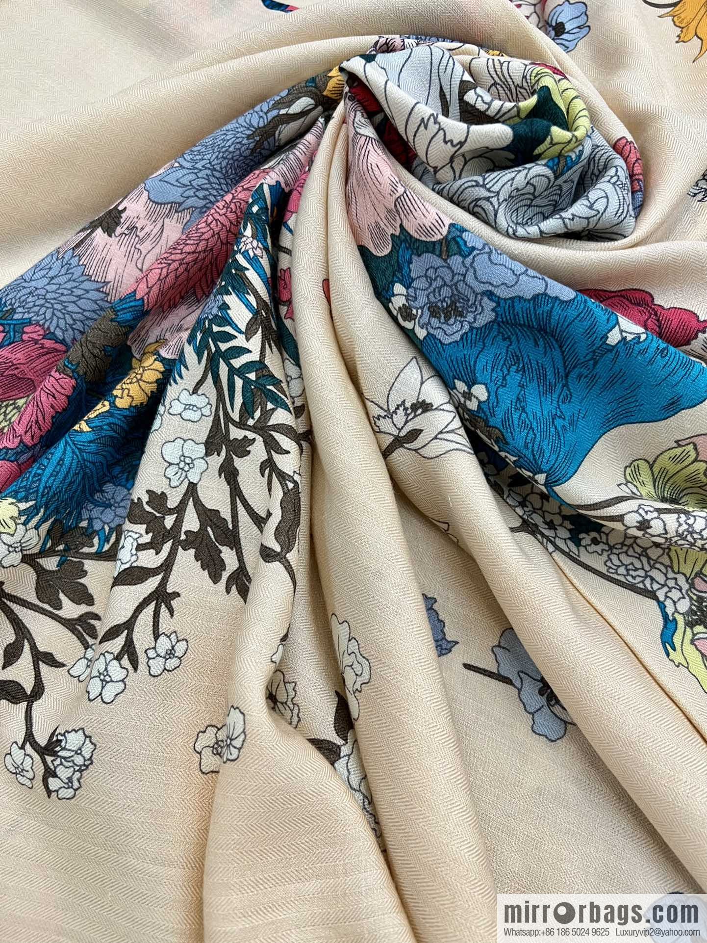 Hermes Hermes Classic Cashmere and Silk Blended Fabric Printed Large Square Towel