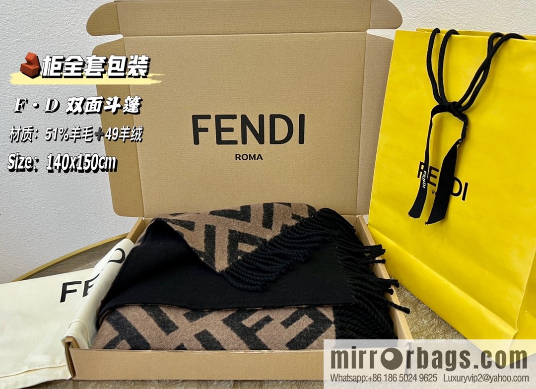 FENDI Fendi large FF pattern double-sided cape FXX715