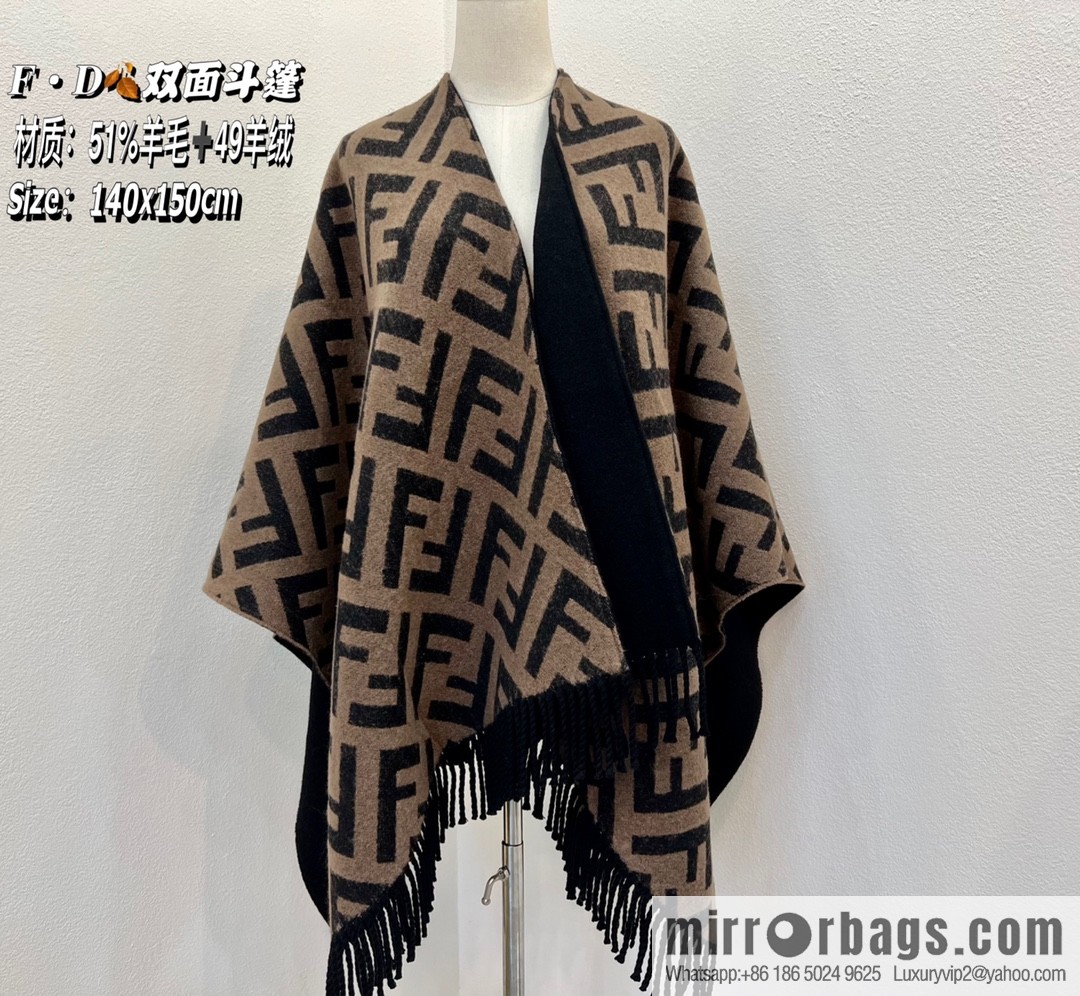 FENDI Fendi large FF pattern double-sided cape FXX715
