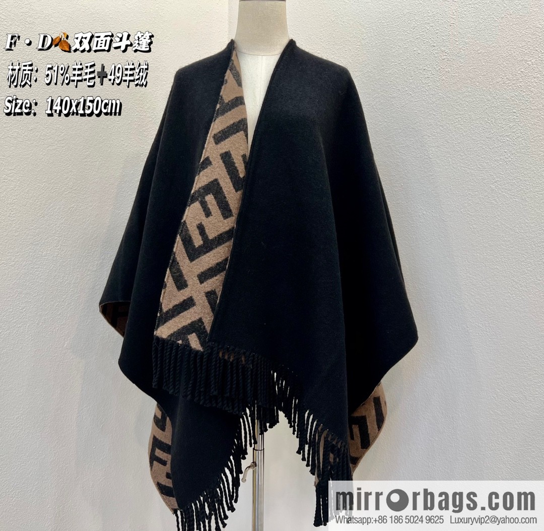 FENDI Fendi large FF pattern double-sided cape FXX715
