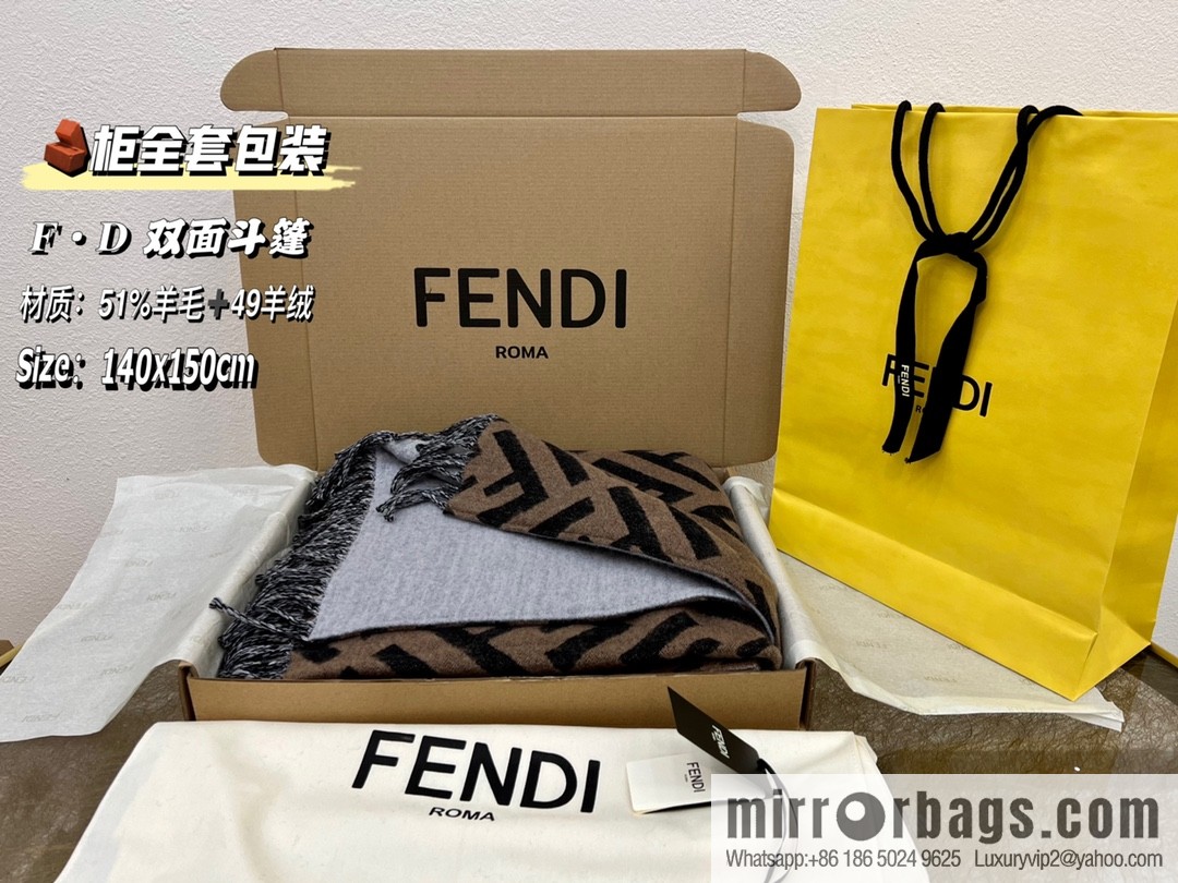 FENDI Fendi cashmere and wool blend double-sided cape FXX715