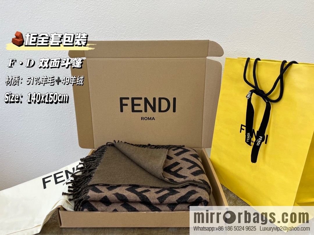 FENDI Fendi cashmere and wool blend double-sided cape FXX715