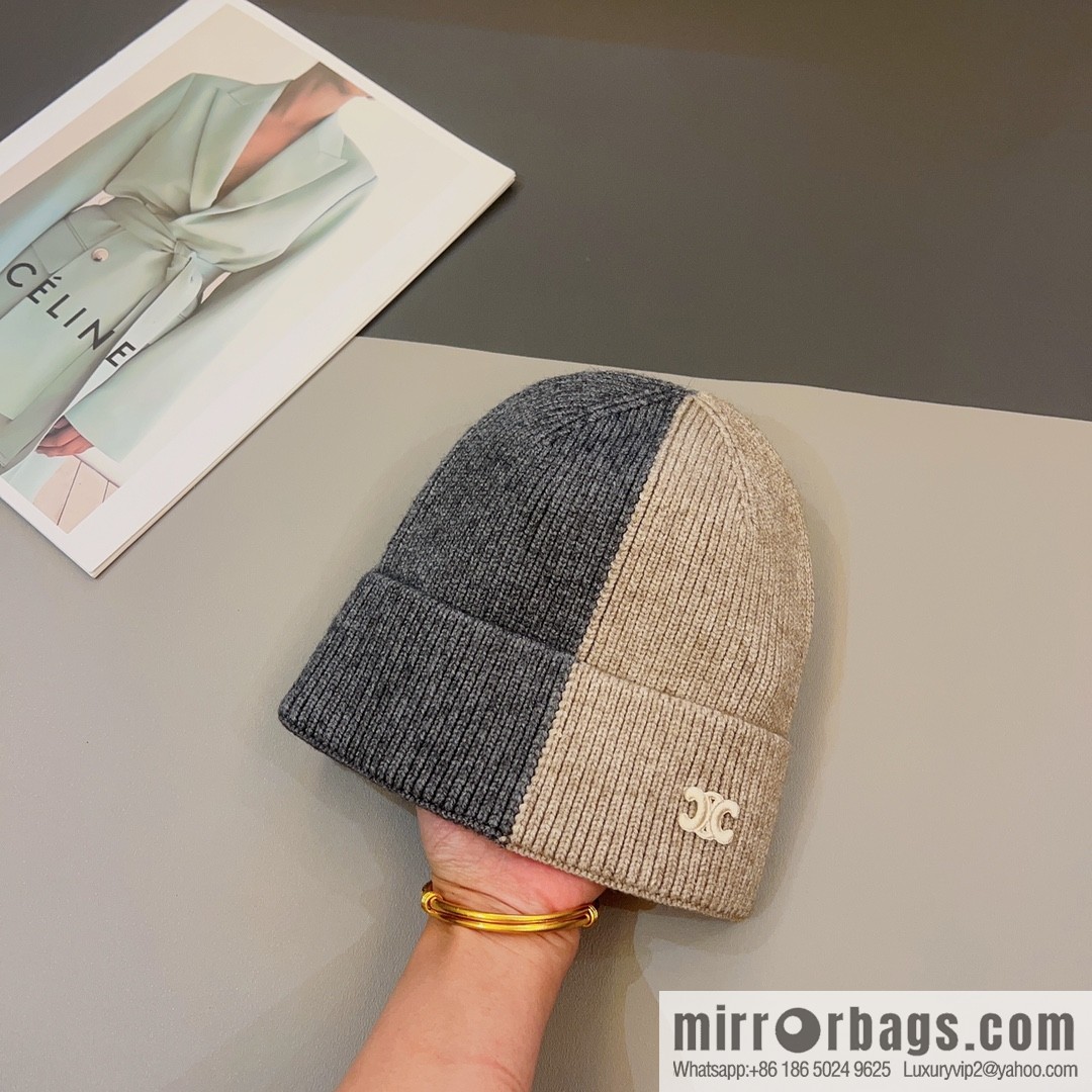 CELINE Arc de Triomphe logo knitted wool hat
