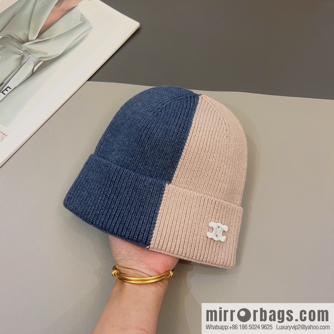 CELINE Arc de Triomphe logo knitted wool hat