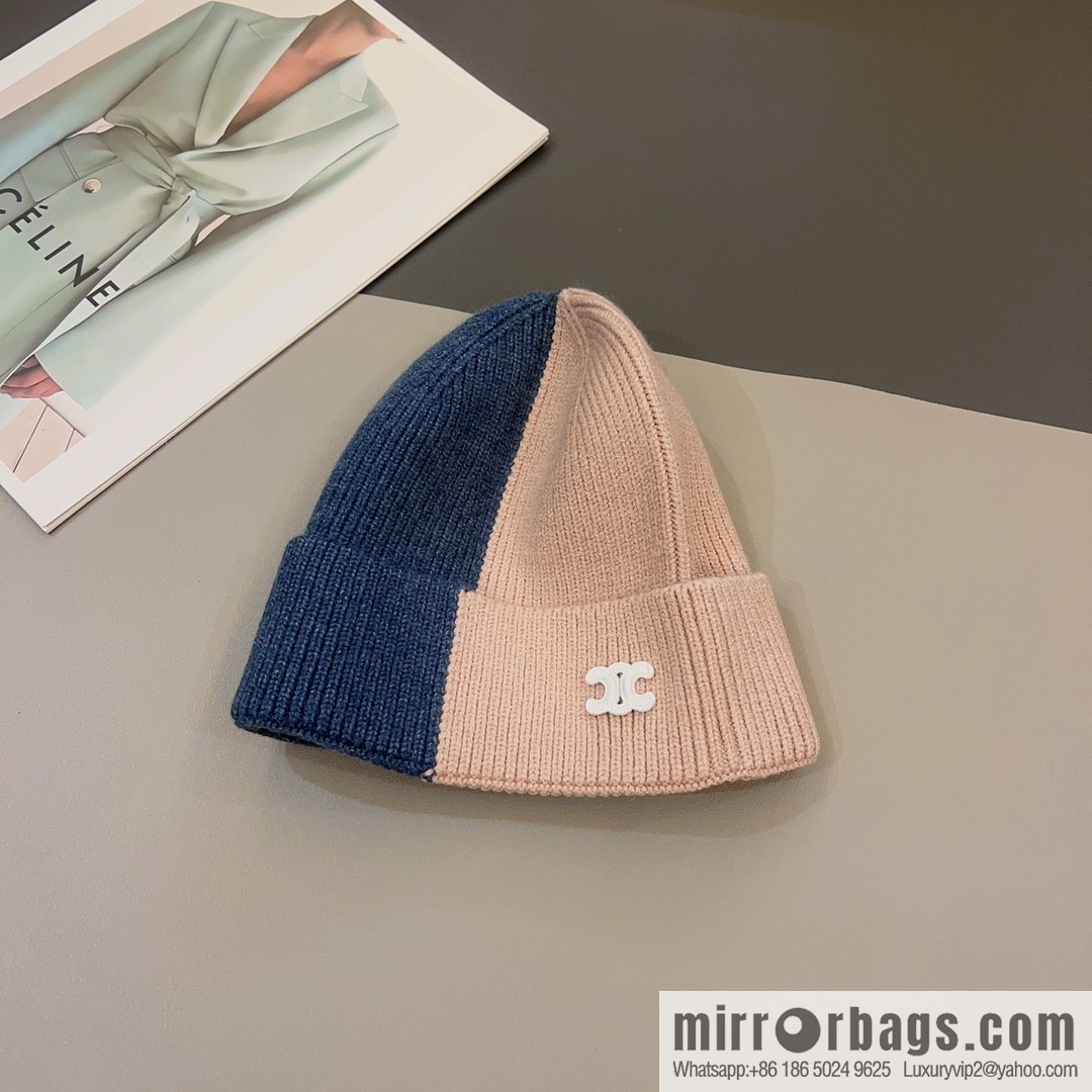 CELINE Arc de Triomphe logo knitted wool hat