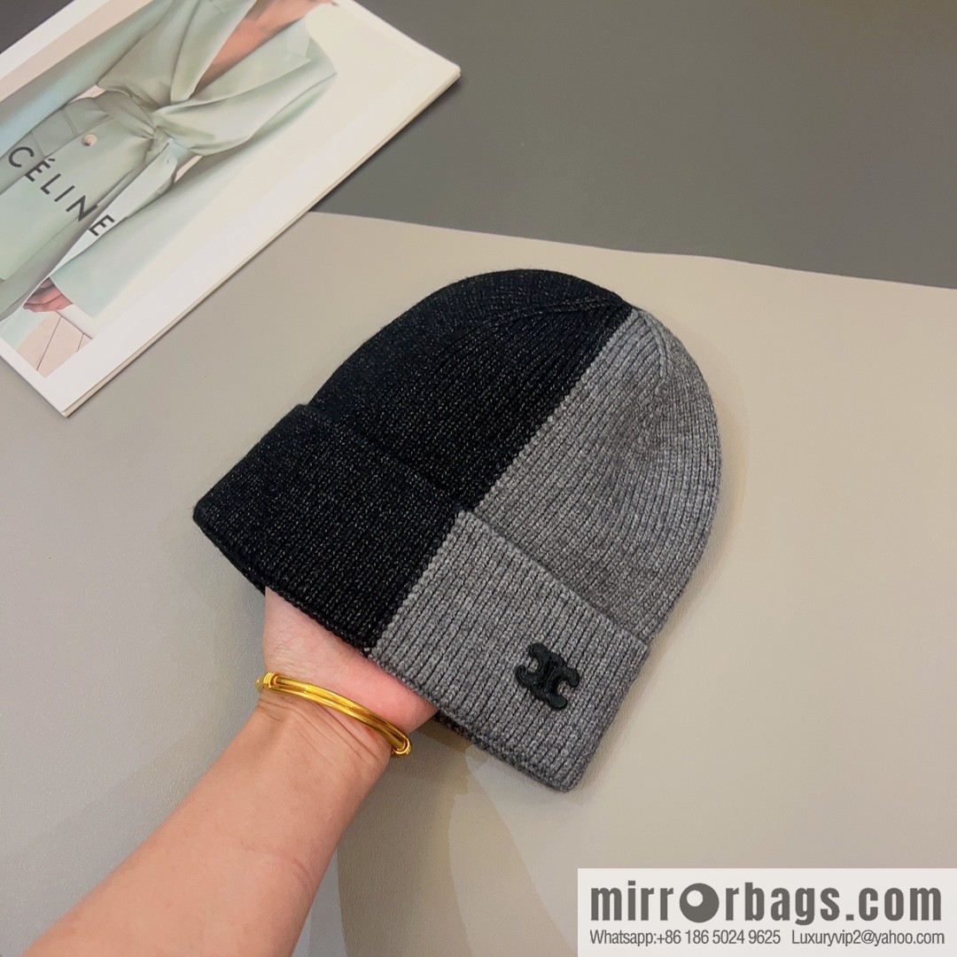 CELINE Arc de Triomphe logo knitted wool hat
