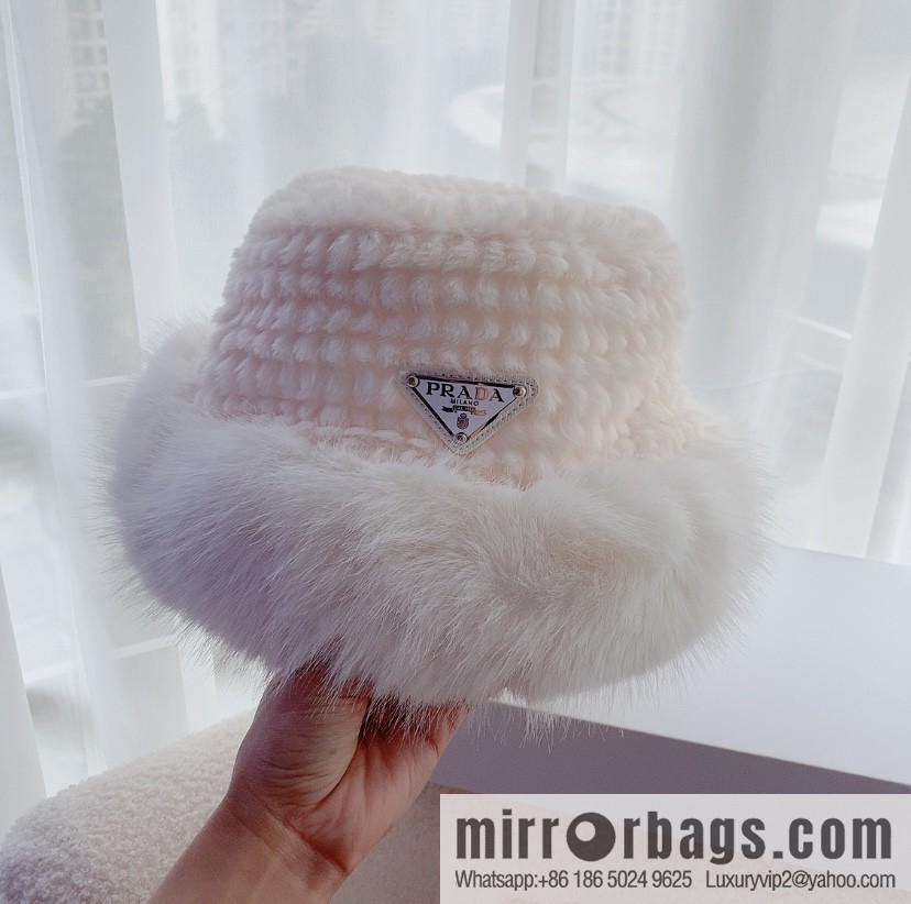 PRADA autumn and winter warm bucket hat