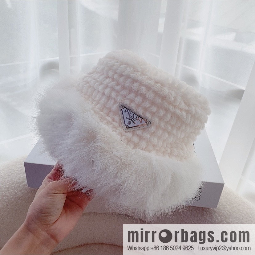 PRADA autumn and winter warm bucket hat