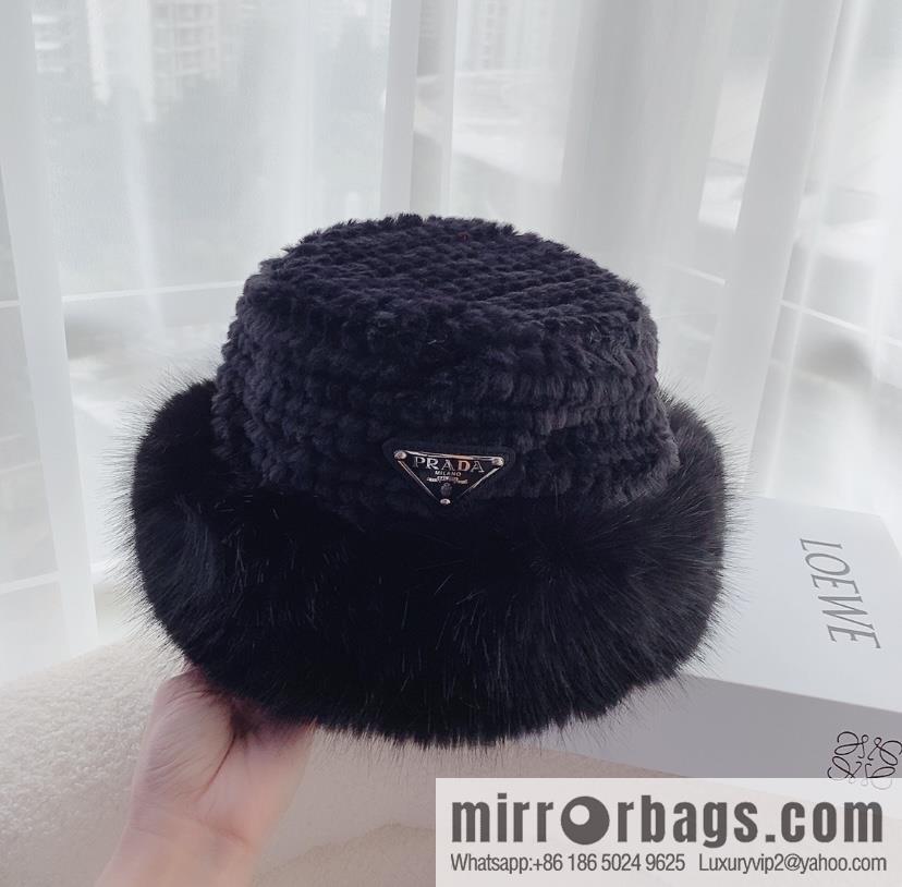 PRADA autumn and winter warm bucket hat