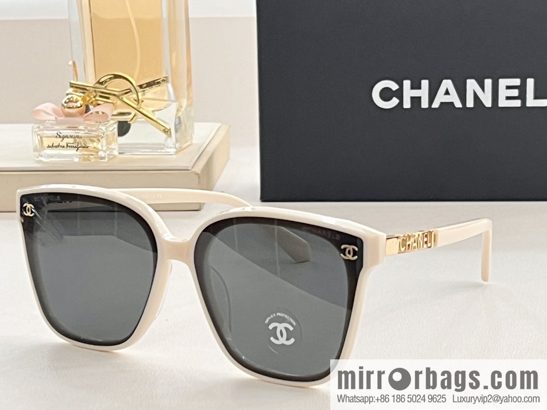Chanel temple logo letter women's sunglasses