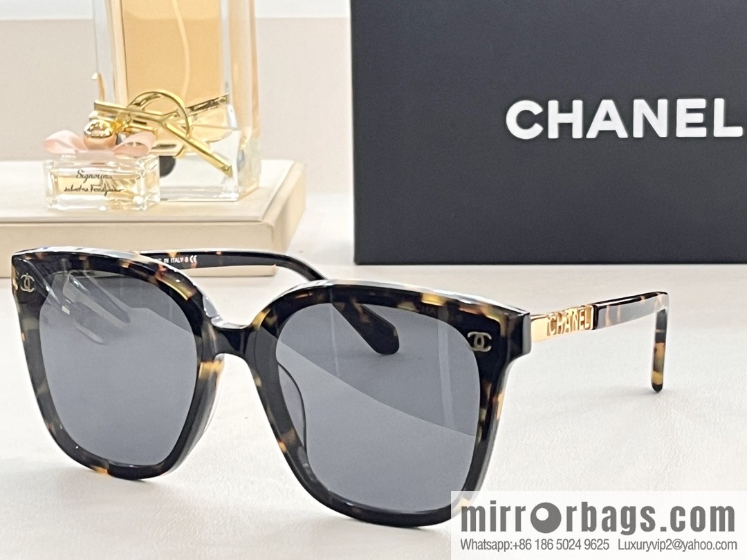 Chanel temple logo letter women's sunglasses
