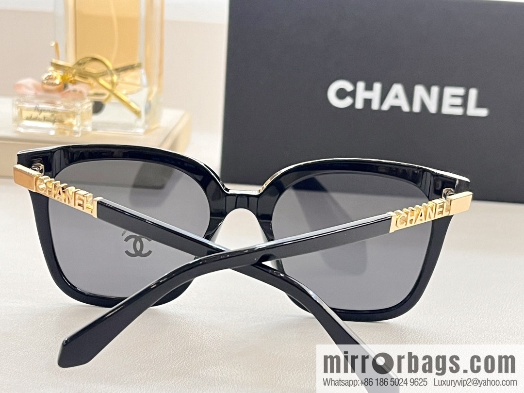 Chanel temple logo letter women's sunglasses