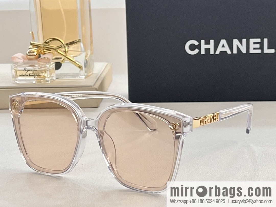 Chanel temple logo letter women's sunglasses