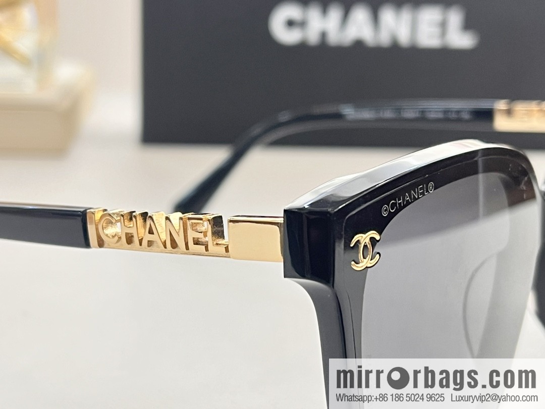 Chanel temple logo letter women's sunglasses