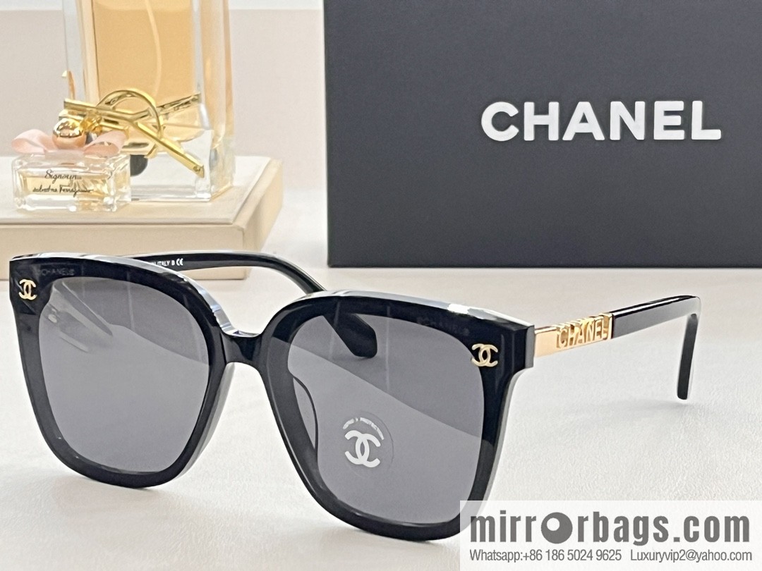 Chanel temple logo letter women's sunglasses
