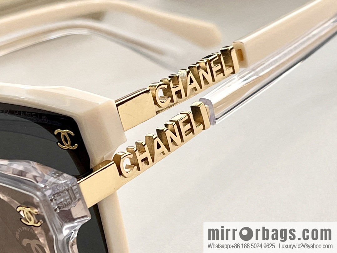 Chanel temple logo letter women's sunglasses
