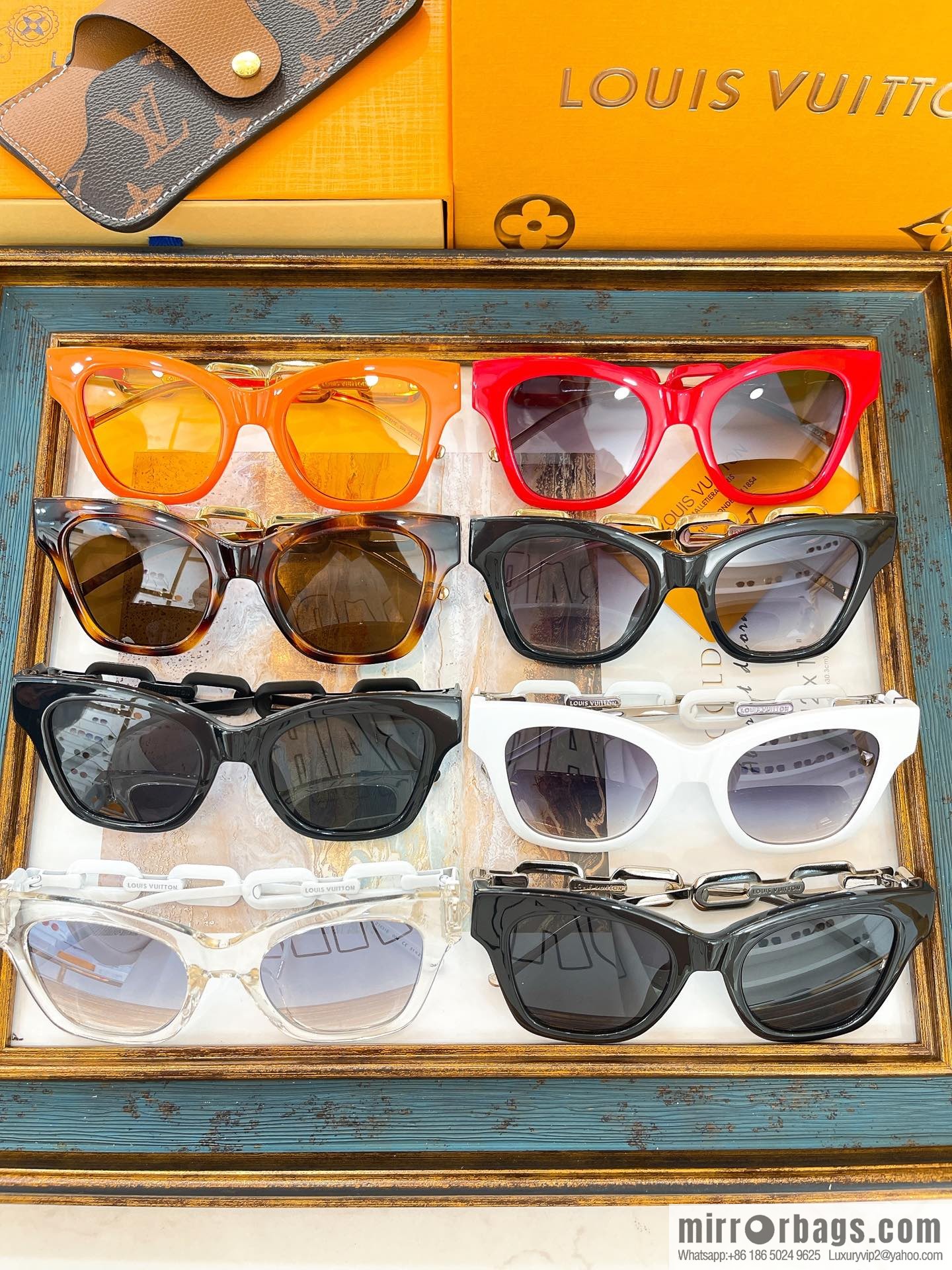 LV Louis Vuitton Square Unisex Sunglasses