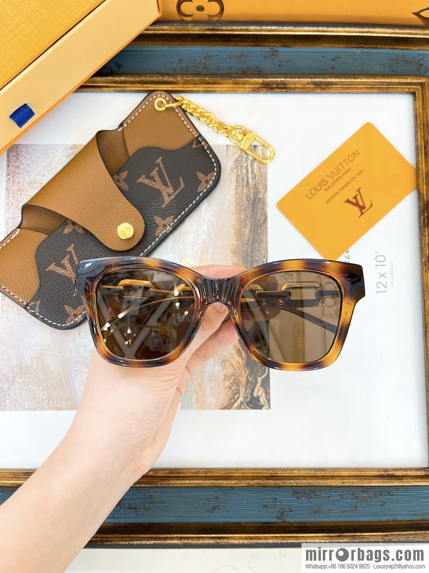 LV Louis Vuitton Square Unisex Sunglasses