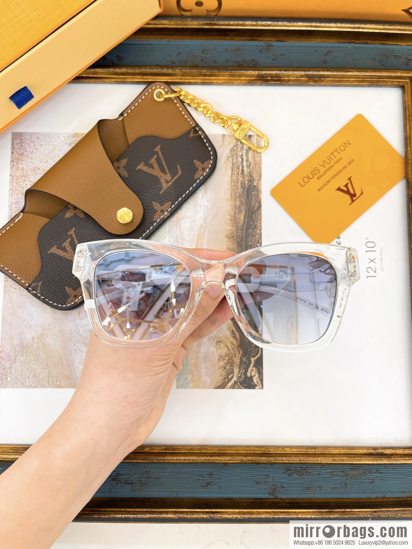 LV Louis Vuitton Square Unisex Sunglasses