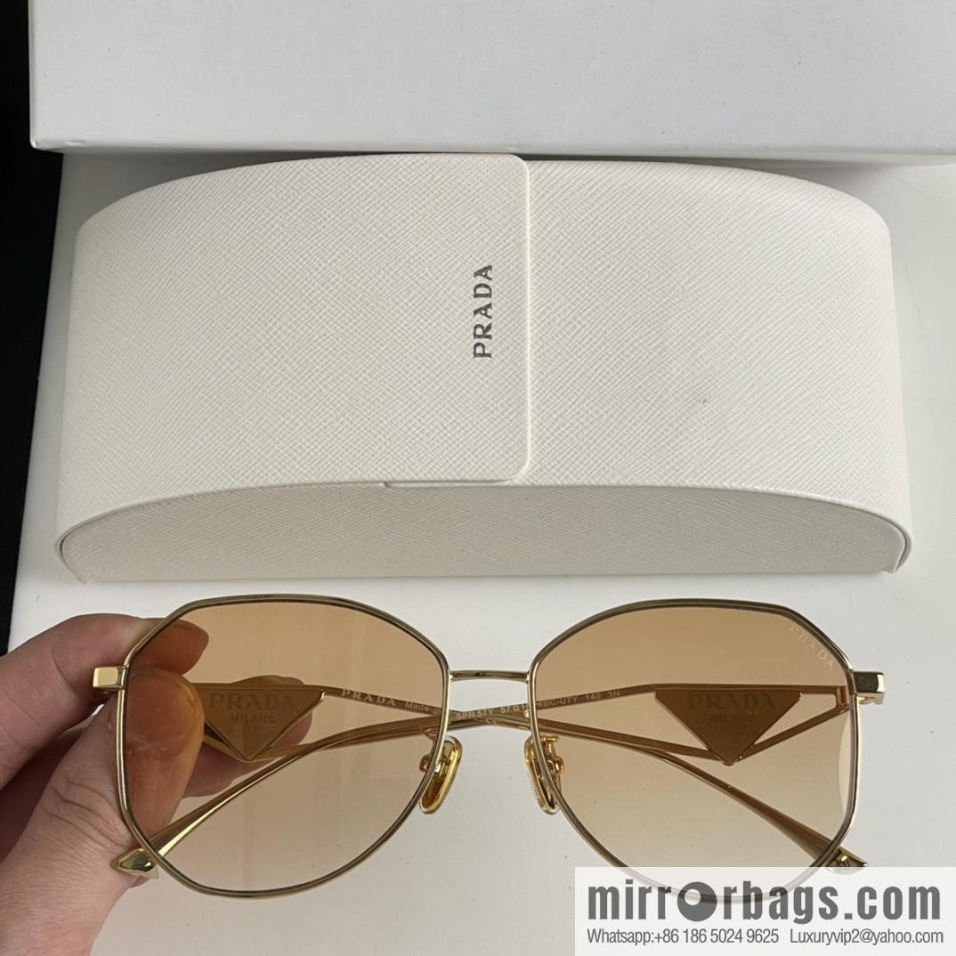 Prada Triangle Design Temple Women's Sunglasses