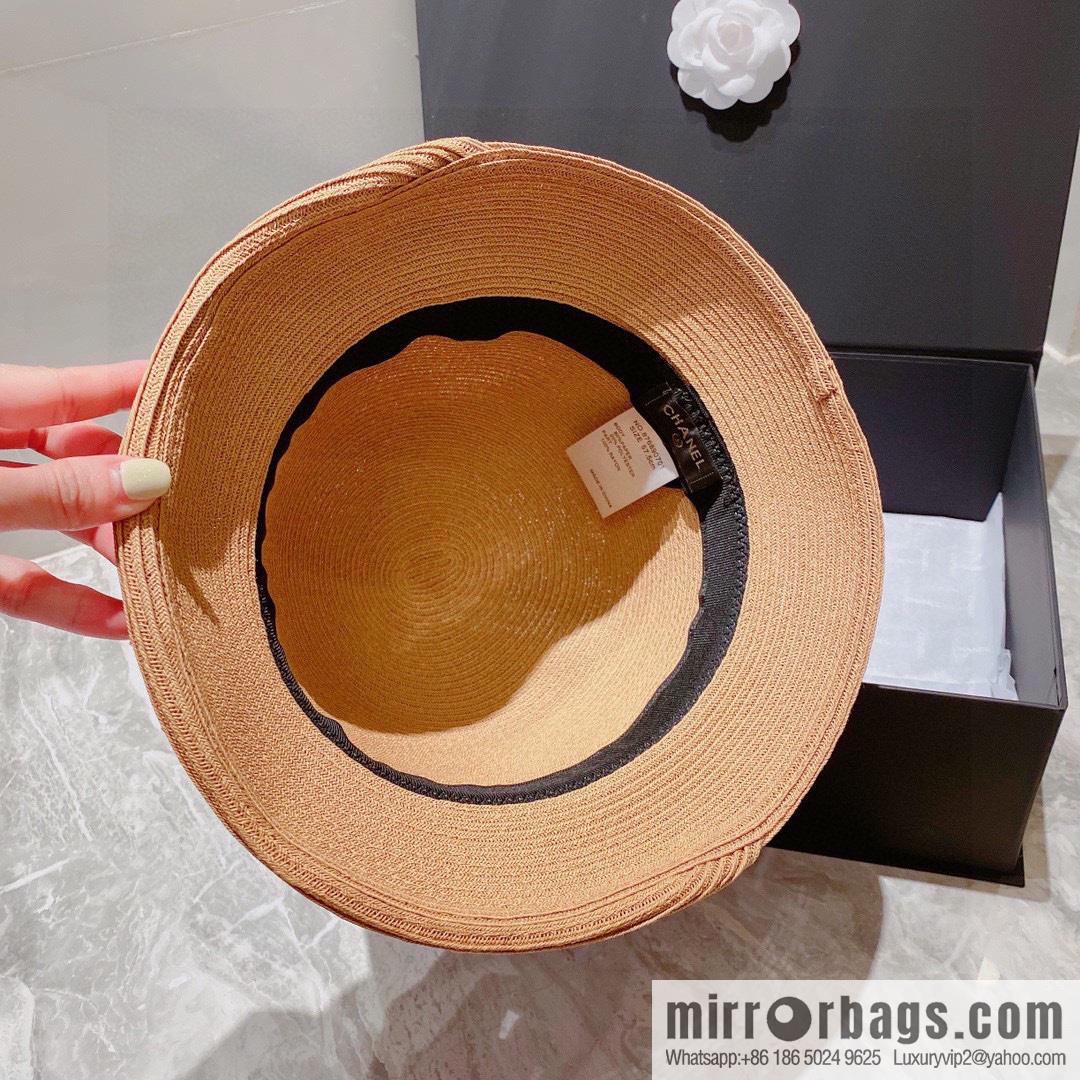 CHANEL Chanel celebrity bow straw hat