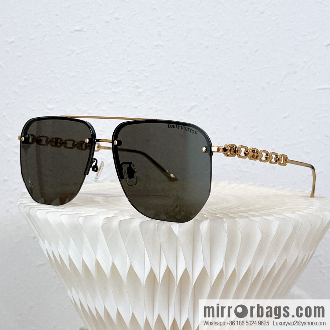 LV Louis Vuitton Half Frame Unisex Sunglasses