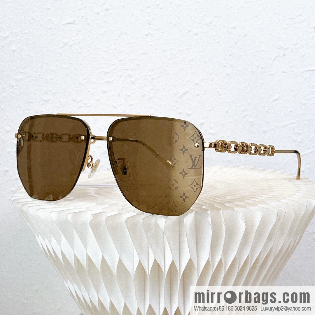 LV Louis Vuitton Half Frame Unisex Sunglasses