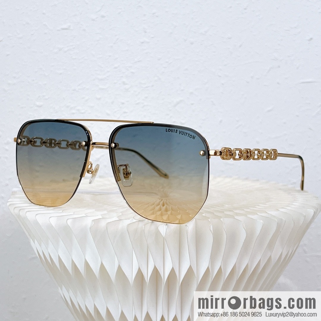 LV Louis Vuitton Half Frame Unisex Sunglasses