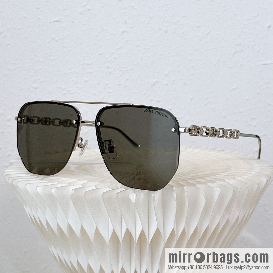 LV Louis Vuitton Half Frame Unisex Sunglasses