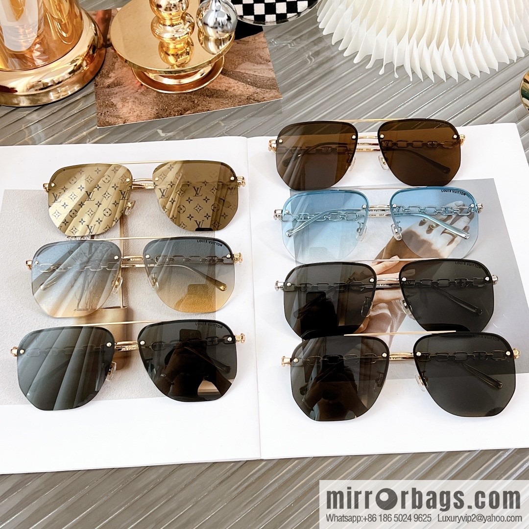 LV Louis Vuitton Half Frame Unisex Sunglasses