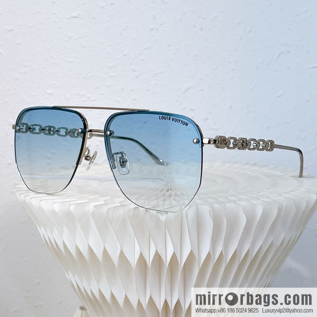 LV Louis Vuitton Half Frame Unisex Sunglasses