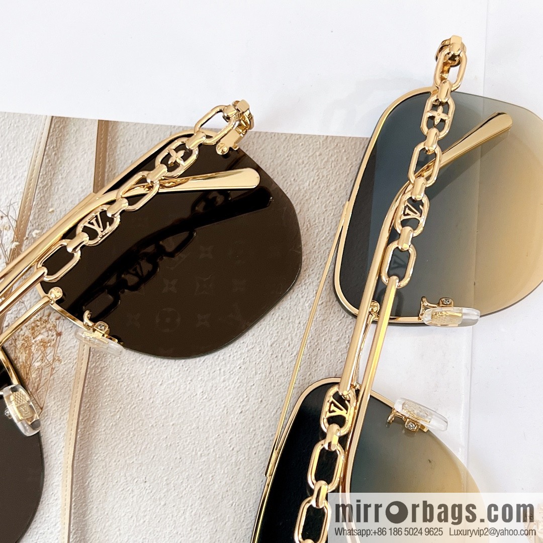 LV Louis Vuitton Half Frame Unisex Sunglasses