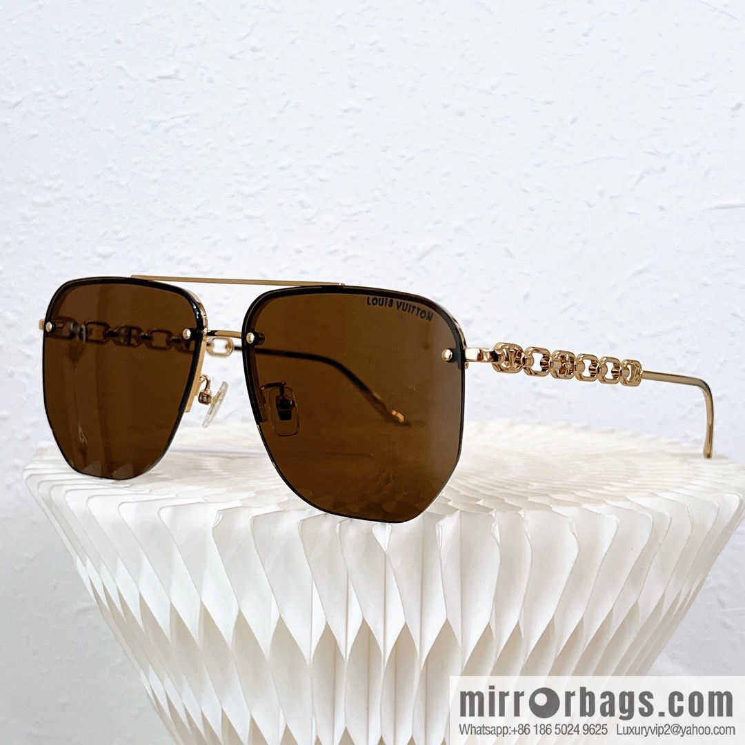 LV Louis Vuitton Half Frame Unisex Sunglasses
