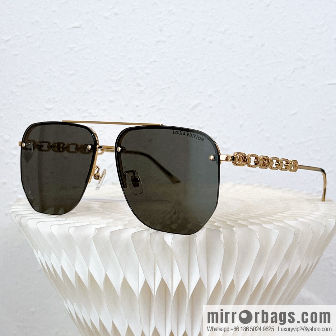LV Louis Vuitton Half Frame Unisex Sunglasses