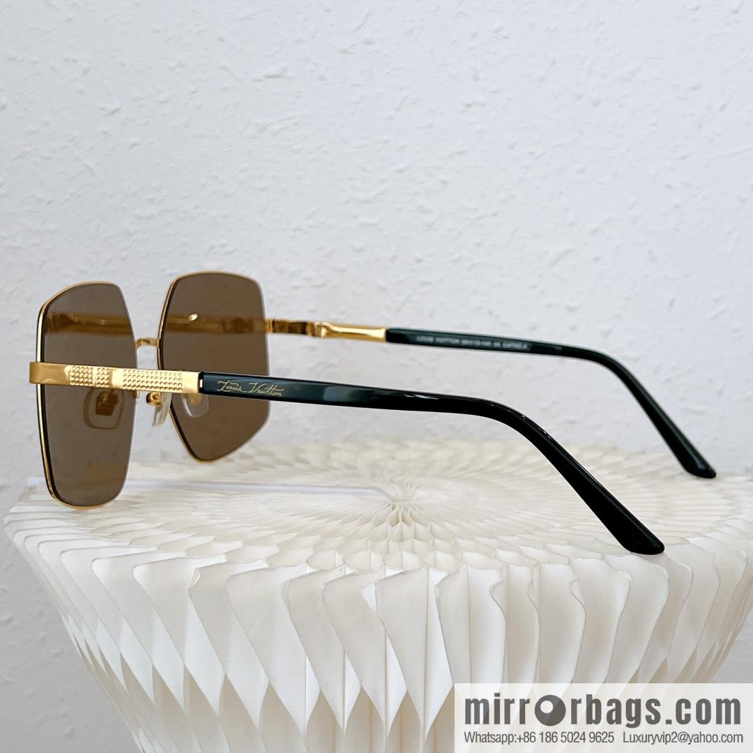 LV Louis Vuitton Metal Large Frame Unisex Sunglasses